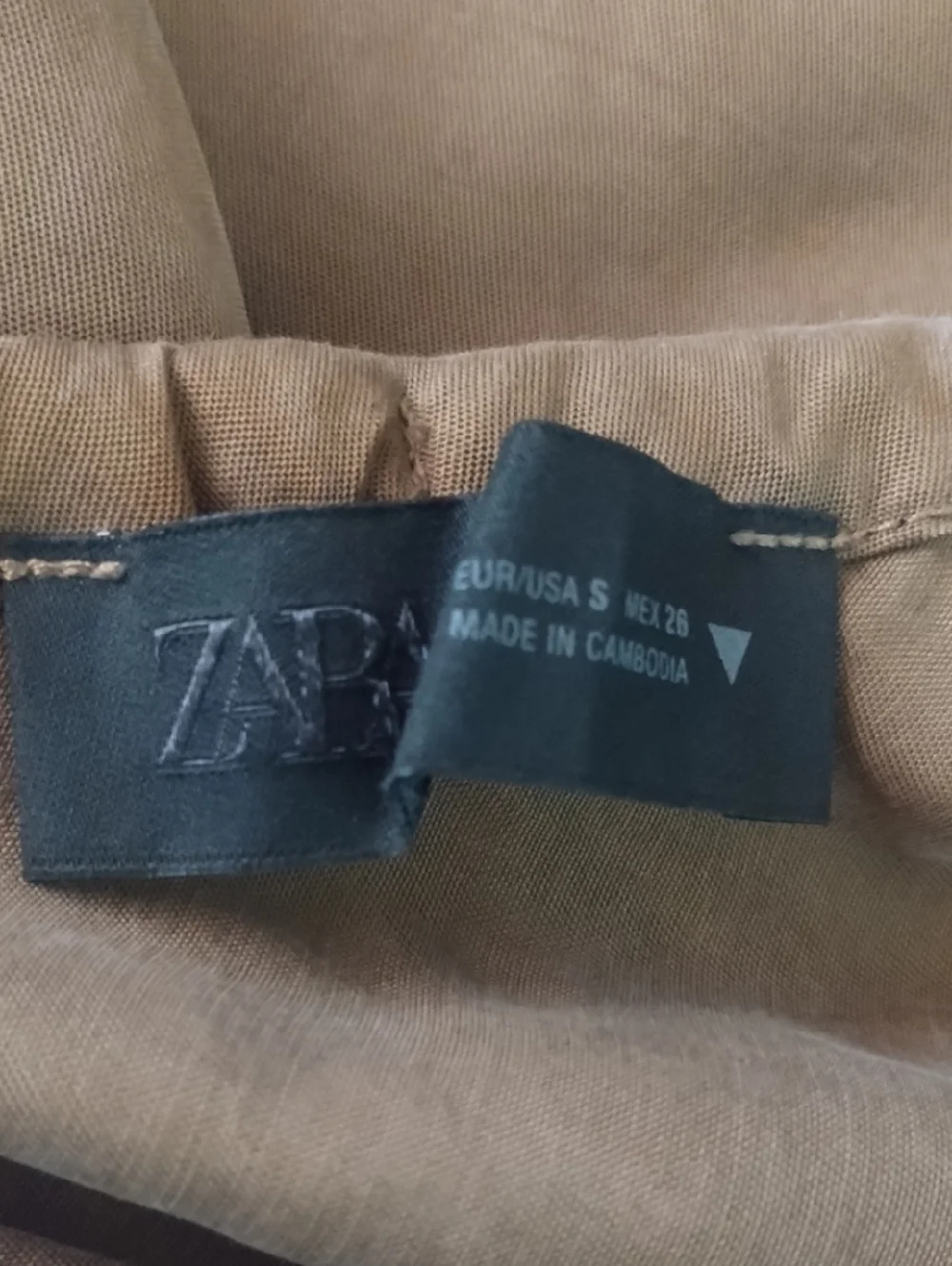 Zara Brown Women's S Maxi Skirt Neutral Boho Pull On Drawstring - Picture 2 of 2